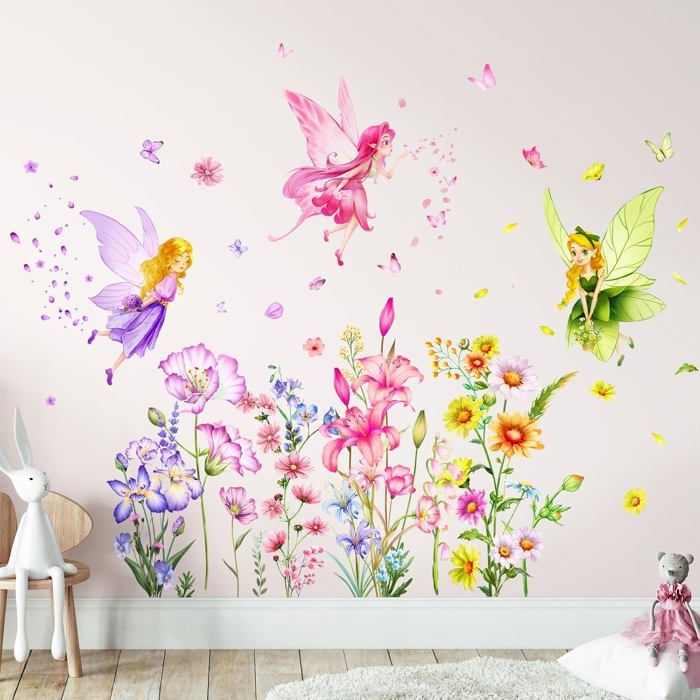 DECOWALL SG2-2427 Stickers Muraux Fleurs Roses Et Oiseaux | FindTheDeal