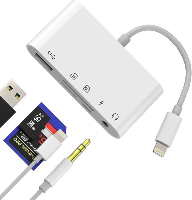 LiLiTok Adaptateur USB Multifonction - Câble De Charge - Carte SIM