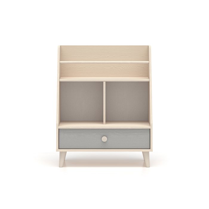 Bibliothèque 1 tiroir Petits-meubles - Alycia - 72 x 36 x 90cm - Beige - Gris - Effet bois Bibliothèque 1 tiroir Petits-meubles - Alycia - 72 x 36 x 90cm - Beige - Gris - Effet bois