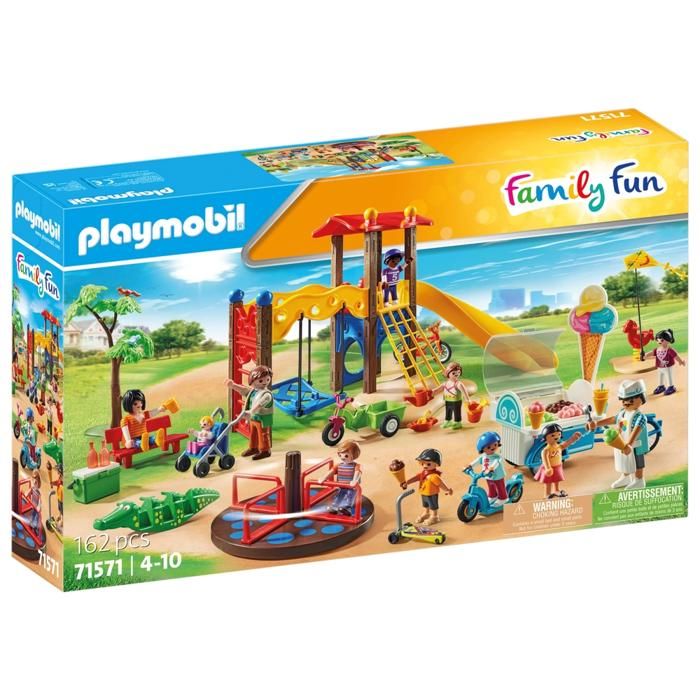 Aire de jeux - PLAYMOBIL - 71571 - 162 pièces - 11 figurines - Extérieur