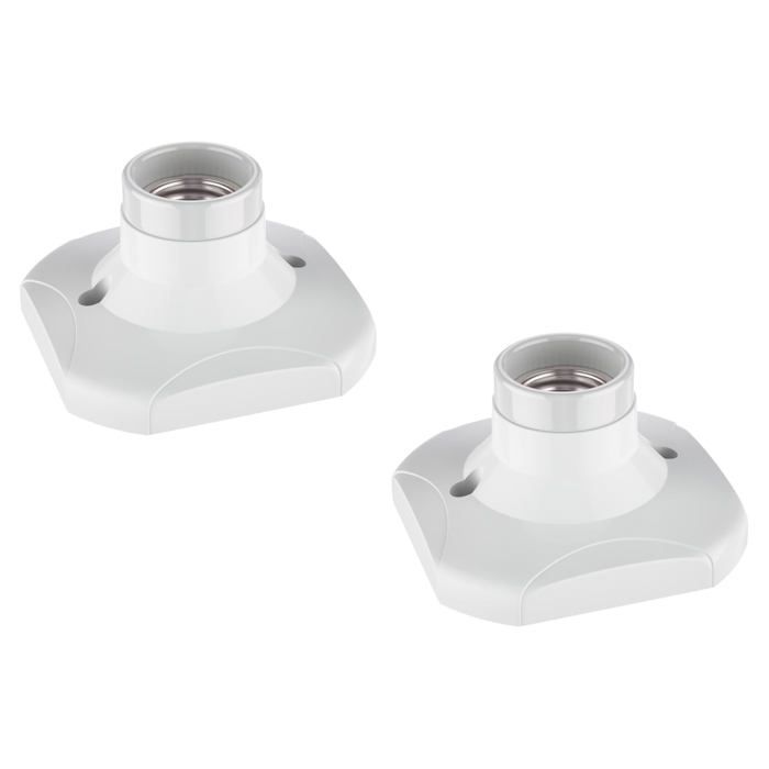 Douille plafonnier porcelaine E27 blanc 2 pcs – porte-lampe céramique 60W 91×53×91 mm