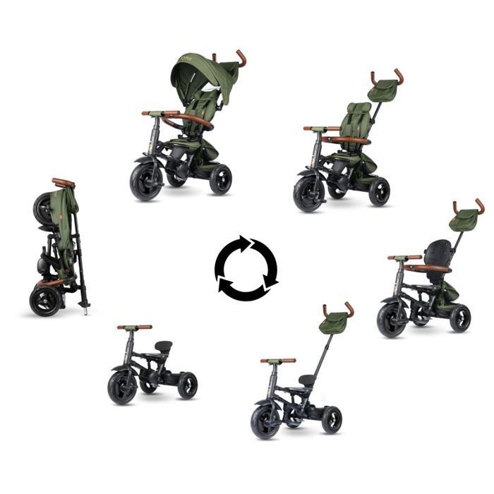 Tricycle Rito Deluxe Olive - QPLAY - Marron - Plastique - Dès 18 mois