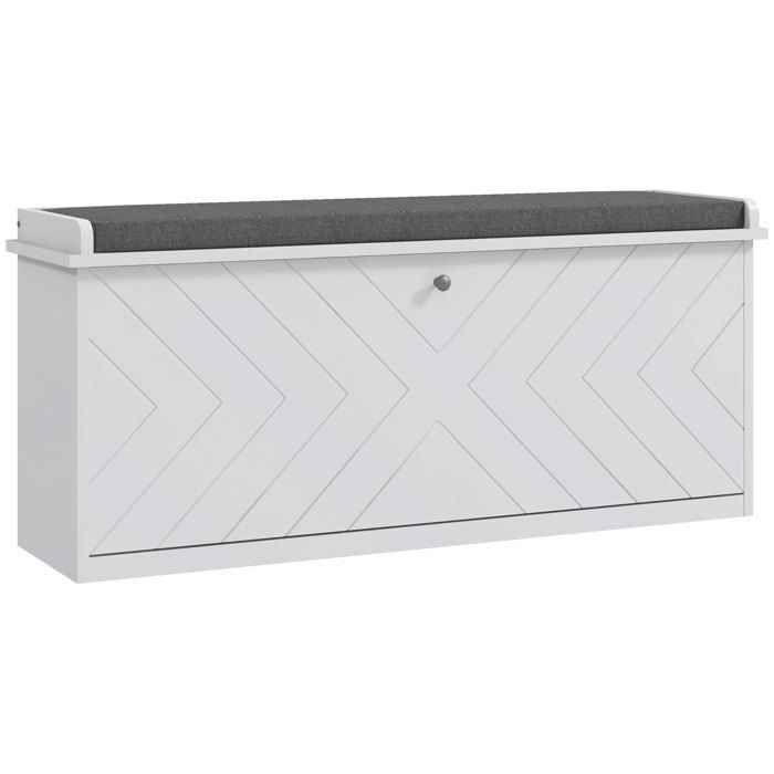 Banc à chaussures - HOMCOM - tiroir rabattable coussin dassise et étagère réglable - 100 x 26 x 445 cm - blanc
