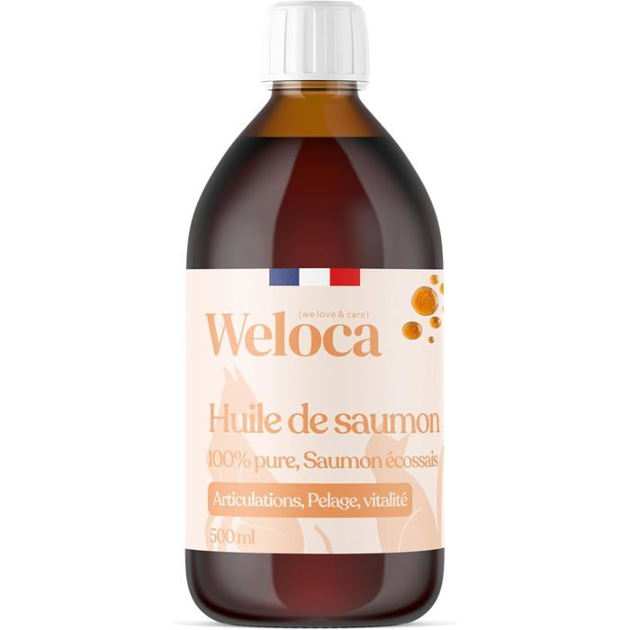 Comparer les prix de Huile de Saumon pour Chien et Chat  Marque française  Riche en oméga 3 6 9  100% Naturel  Pressée à Froid et Pure  500 ML