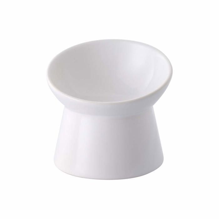 Gamelle Chat Surélevée en Ceramique - Bol Chat Sureleve Incline Anti Vomissement - 125ml Petite Gamelle pour Chat