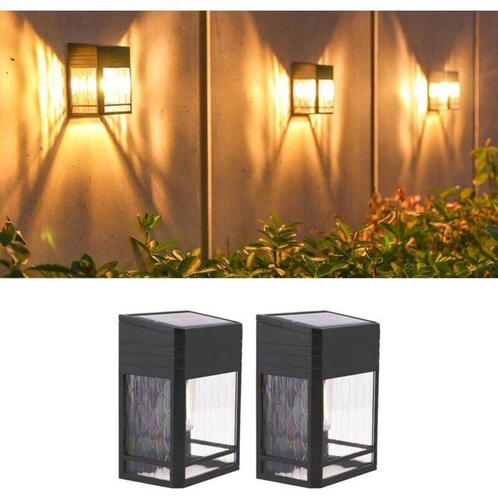 Lampes Solaires Clôture Extérieur Applique Murale IP65 3000K Jardin/Terrasse/Escalier