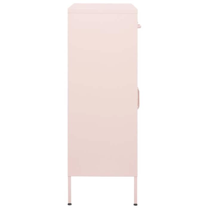 Rose Armoire de rangement JILLS Buffet/Armoire latérale Rose 80x35x101 5 cm Acier LV2222