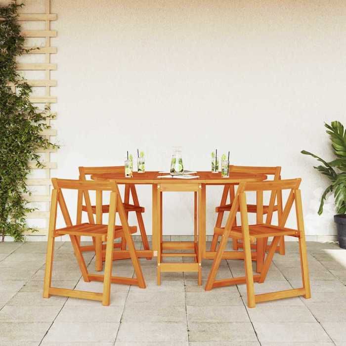 Black Friday Table à dîner de jardin BURKE 2/4 PERSONNES Marron 110x60x72 cm Bois dacacia massif TTT470