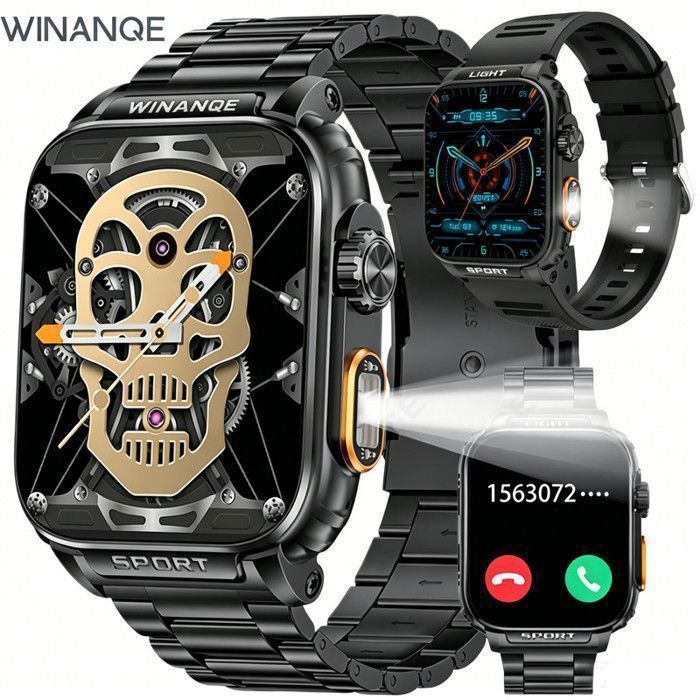 Montre connectée pour homme – Suivi sportif et santé – Appels Bluetooth – Écran de 191 pouces IP68 – Android et iOS