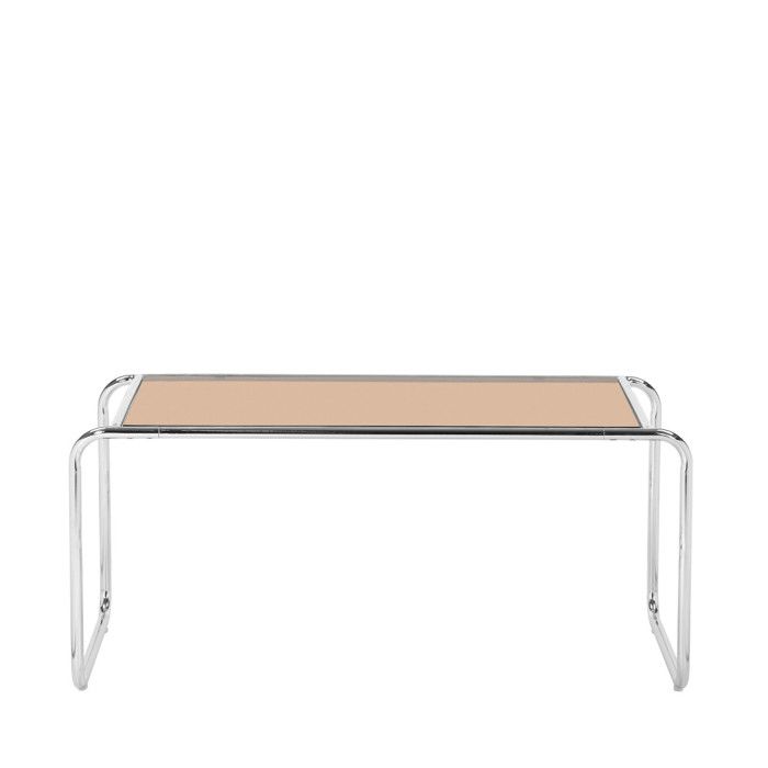 Rika - Table basse en verre pieds chrome L80cm- Verre ambré Rika - Table basse en verre pieds chrome L80cm- Verre ambré