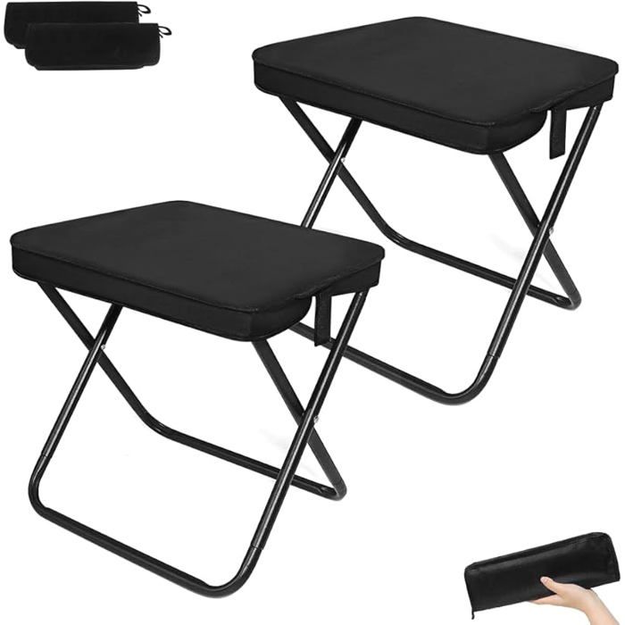 Tabouret Pliant Portable pour Camping Siège de Pêche Tabouret Pliable Avec sac à dos léger et pliable 33 x26.5 A