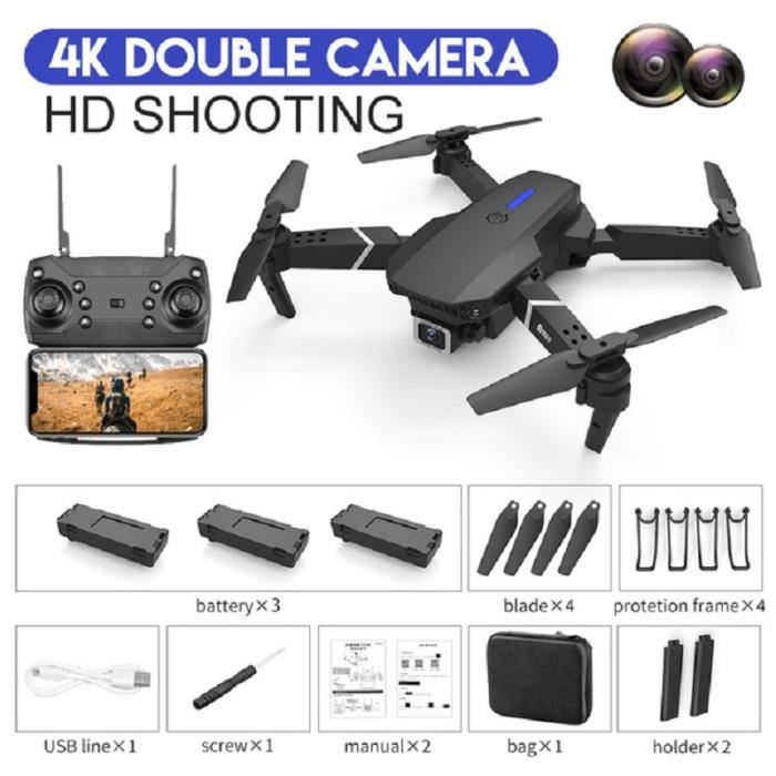 Drone E88 Pro 4K Double Caméra - Grand Angle HD, WIFI FPV, Vendeur Français