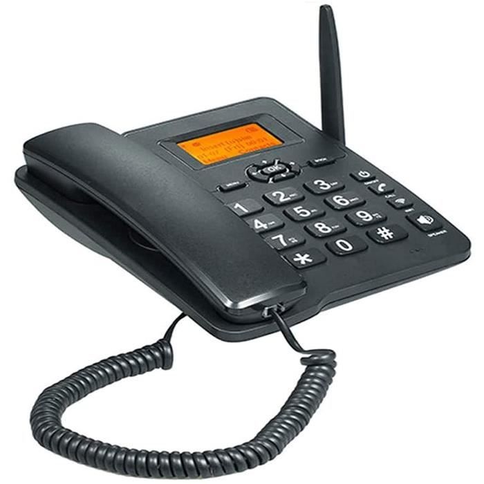 Téléphone Fixe GSM Sunydog - Double Carte SIM - Fréquences 850/900/1800/1900 MHz - Batterie 1000mAh - Radio Et Réveil