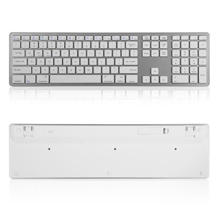 Clavier Bluetooth Sans Fil Universel BK3001 Pour IMAC / PC - Blanc - Gixcor