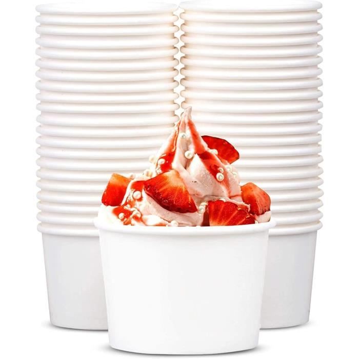 DeinPack - 200 Coupes à Glace En Carton Kraft écolo - 240 Ml - Idéal Pour Desserts, Glaces Et Apéros