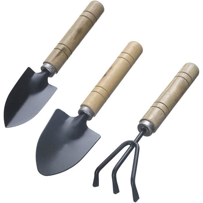 ENSEMBLE D'OUTILS POUR la maison et le jardin 3 pièces râteau à pelle et true EUR 18,96