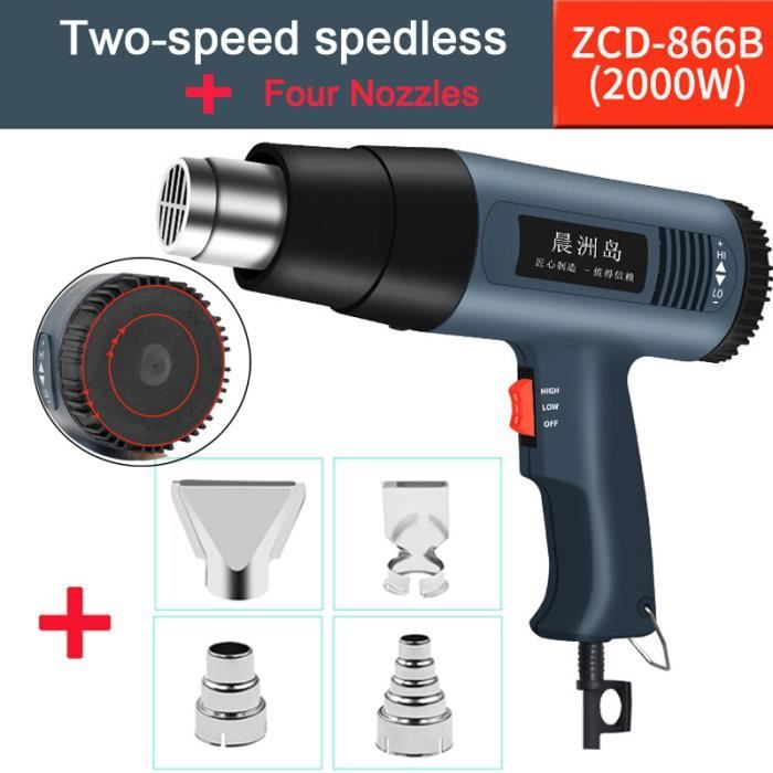 LET& 39;S RESIN Pistolet à air chaud pour résine époxy 2 températures 250 ℃/400 ℃ pistolet à air chaud 350 W avec 3 buses 2 - Bricolage