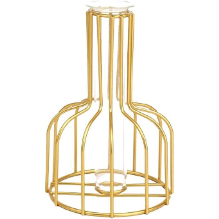 Mini Vase à Essai En Verre Pour Plantes Hydroponiques - Cadre Bois Avec 2 Tubes, Fabriqué à La Main