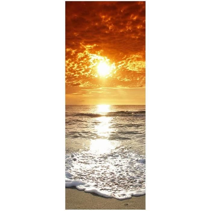 Sticker Porte 3D Effet Trompe-l’œil Hawaii – Vue Sur Mer, 85x215cm, PVC Amovible – Décoration Chambre, Salon - 13