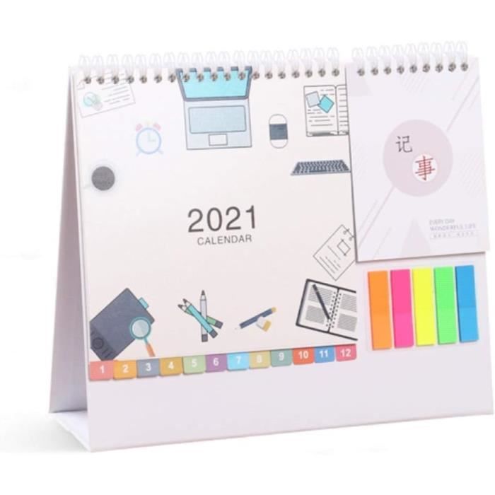Calendrier Décoratif à Retournement Permanent - Bureau Avec Dates Semaines Mois, Style Moderne