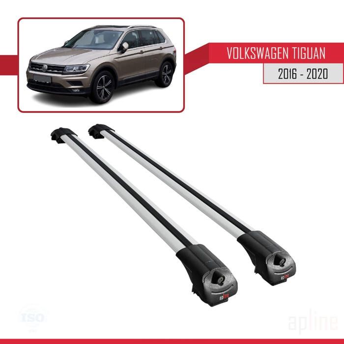 Compatible avec Volkswagen Tiguan 2016-2020 Barres de Toit ACE-1 Railing Porte-Bagages de voiture GRIS