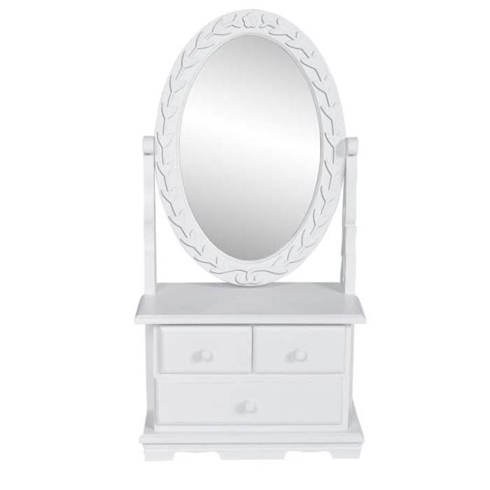 coiffeuse avec miroir pivotant - marque - modèle - blanc - classique - intemporel