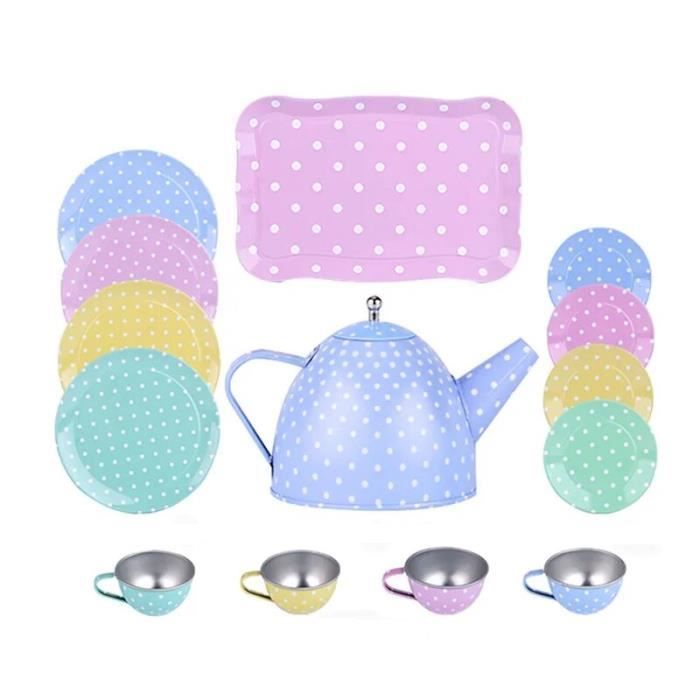 Ensemble De Thé Pour Enfants – Jeu De Simulation Cuisine – 15 Pièces Avec Théière, Tasses Et Plateau – Dès 3 Ans – Style1