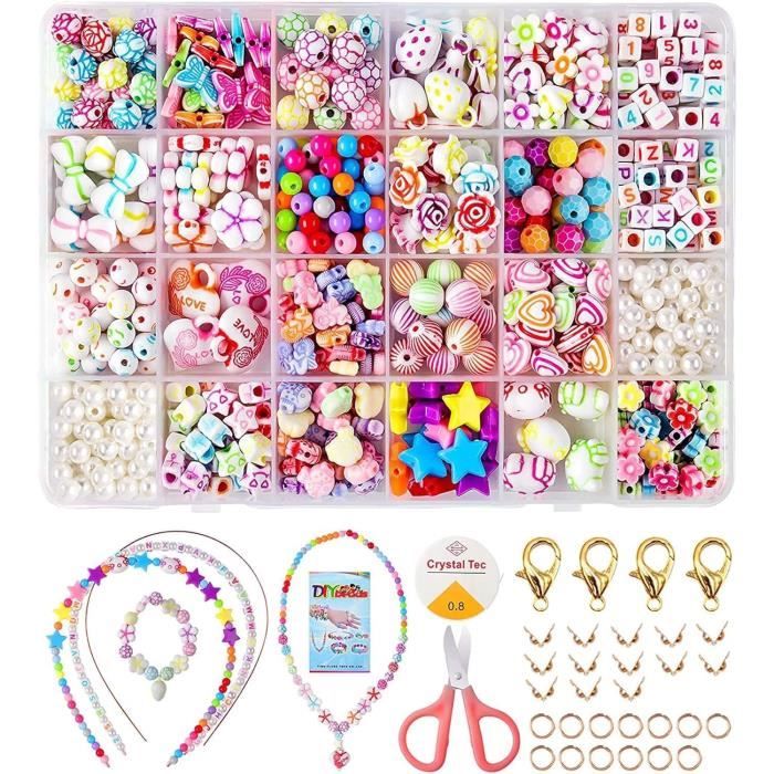 Agiho® Perles Pour Bracelet DIY, 24 Grilles Kit Perles, Fabrication De Bijoux Pour Enfants