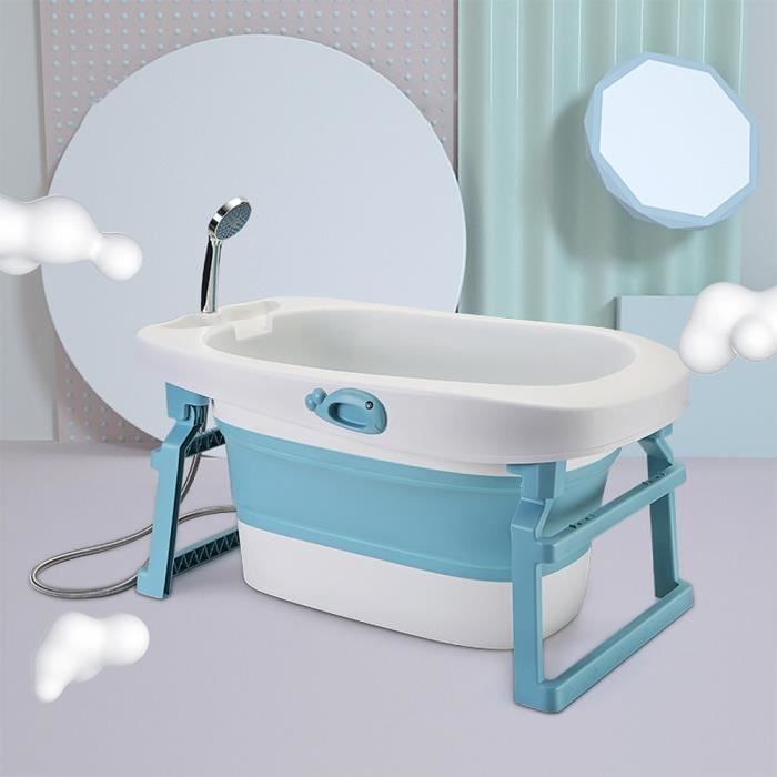Baignoire Bébé Pliable Aufun - Taille XL, Avec Coussin De Bain, Pieds Antidérapants