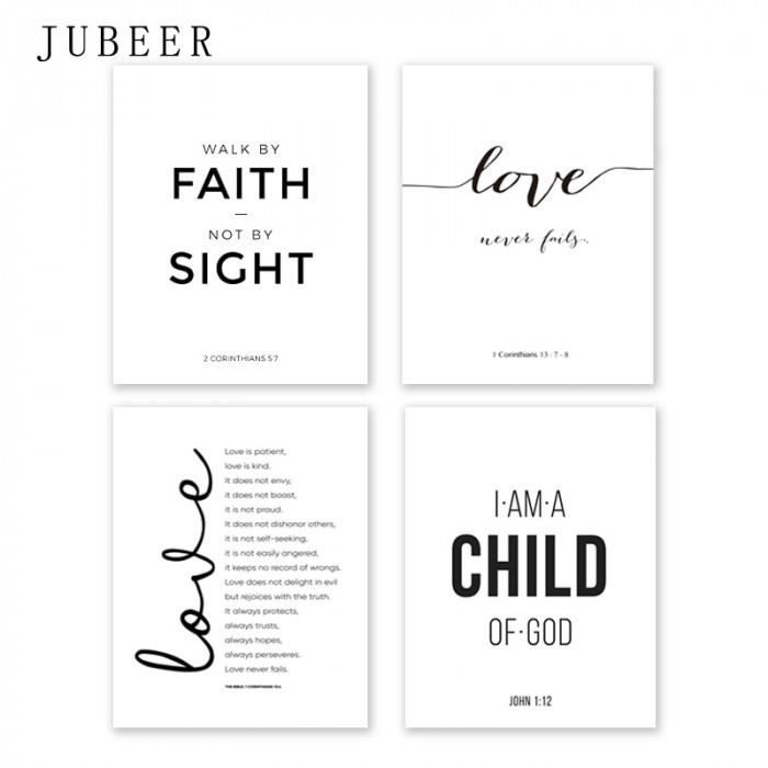 Version 50x70cm No Frame 05 Bible Verset Affiche Et Impressions L Amour Est Patient Gentil Mur Art Imprimer Citations Cdiscount Maison