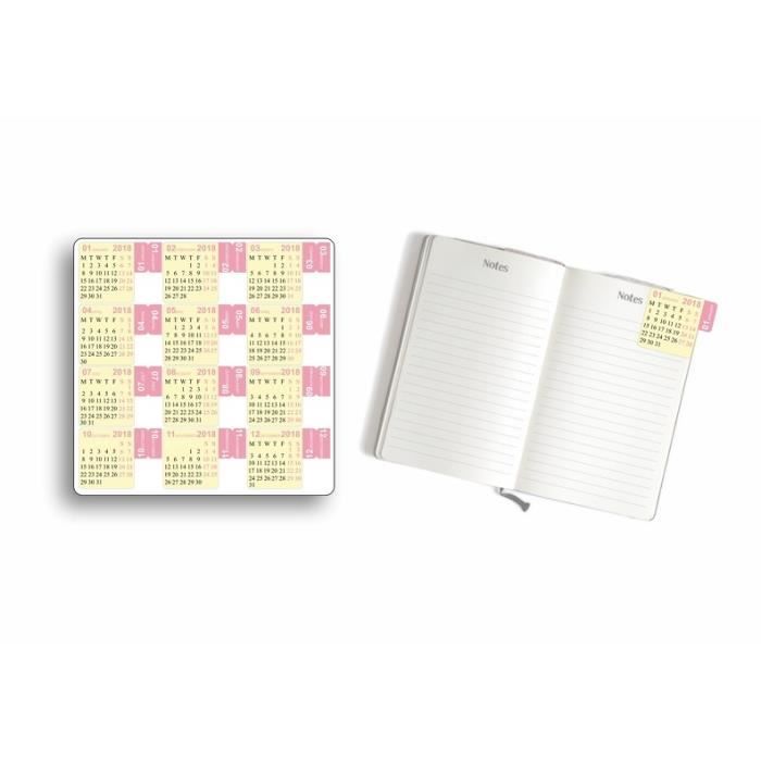 2x planche Autocollant sticker calendrier marque page intercalaire index  cahier agenda r5
