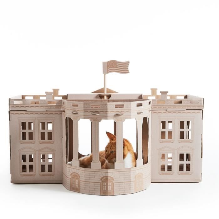 Meubles Pour Chats Poopy Cat Maison De Jeu Landmarks Maison Blanche Lnwhit Cdiscount Animalerie