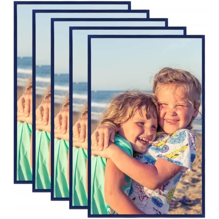 Lot De 5 Cadres Magnétiques A4 Bleu - Porte-Documents Anti-UV Imperméable Pour Bureau, École