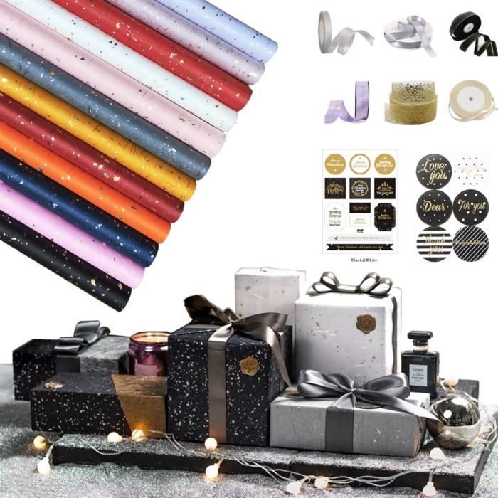 QOWUXHZ 4 Pièces Papier Cadeau Filles Femme Girly Et 2 Pcs