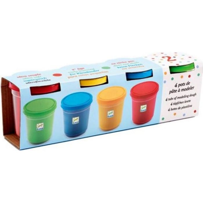 Pate a modeler bébé 4 pots de pâte à modeler Djeco pour enfants 18 mois -  Cdiscount Jeux - Jouets