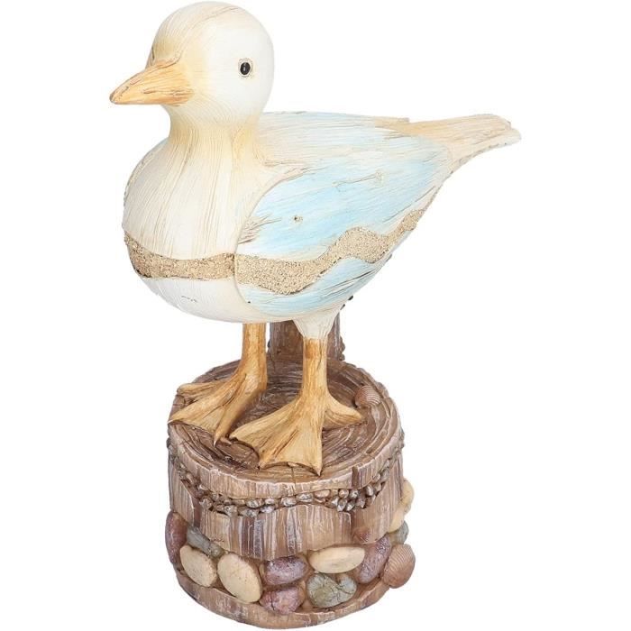 2 pièces statue en bois sculpté oiseau nord - France