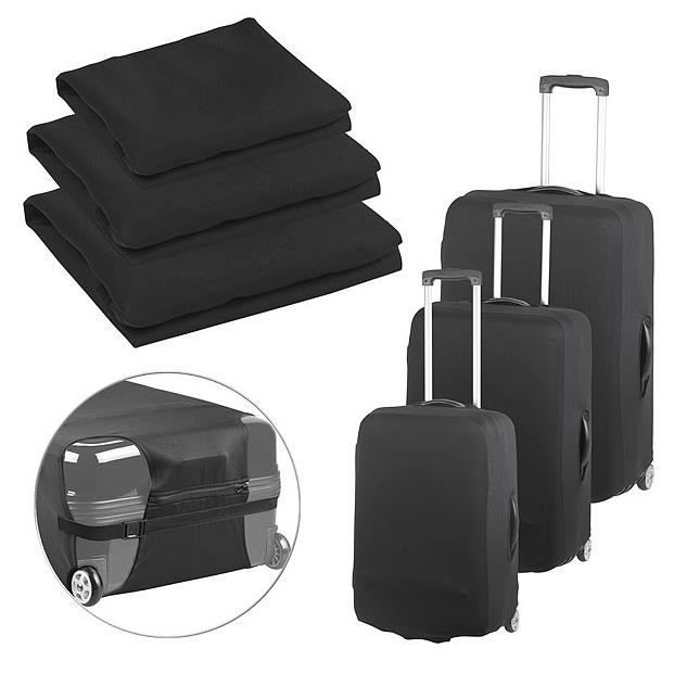 Pack de 3 housses de protection élastiques pour valise, tailles M