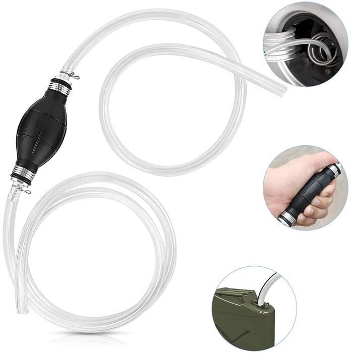 Pompe Siphon Améliorée, 2 Pcs Pompe à Liquide Multifonction avec Ventouse, Pompe Manuelle Portable de Transfert de Carburant pour Réservoir d'Essence, de Gaz, d'Huile, de Carburant, d'Essence, d'Eau Fluide