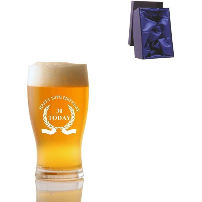 1 Pinte Tulipe Biere Verre Avec Joyeux 30th Anniversaire Guirlande Design Et Luxe Boite De Presentation La Cave Cdiscount