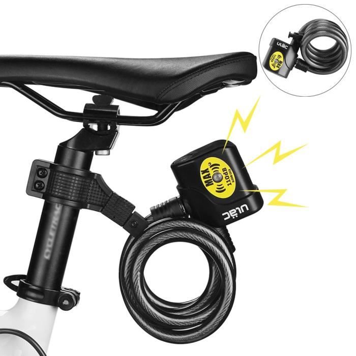 Pliable Antivol de Vélo Serrure de Vélo avec 3 Clés en Acier Zinc