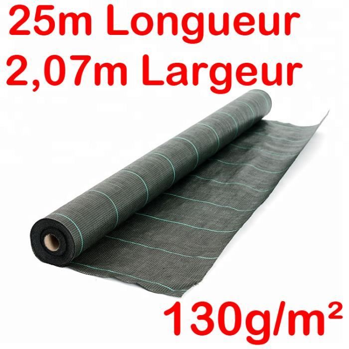 Kit Toile De Paillage 130g/m² Verte 1,25m X 5m + Agrafes - Anti Mauvaises Herbes Pour Jardin