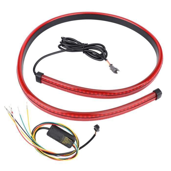 Teguangmei Bande de Feu Arrière à LED de Voiture, 12V Coffre de Voiture  Flexible RGB Multicolore de 47'' LED Frein/Clignotant/Stationnement/Feu de