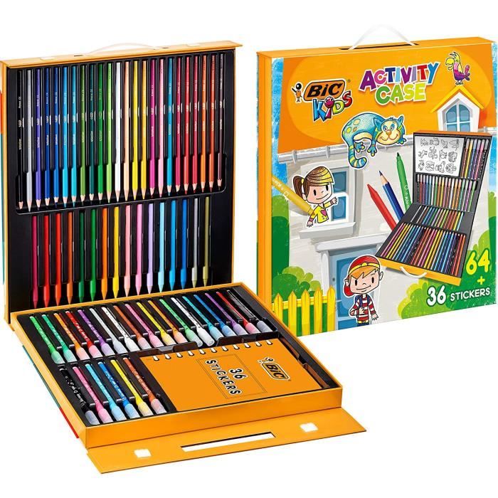 FEUTRES BIC Kids Mallette de Coloriage - 24 Crayons de Couleurs-24 Feutres-16  Craies et 36 Stickers à Colorier44 - Cdiscount Beaux-Arts et Loisirs  créatifs