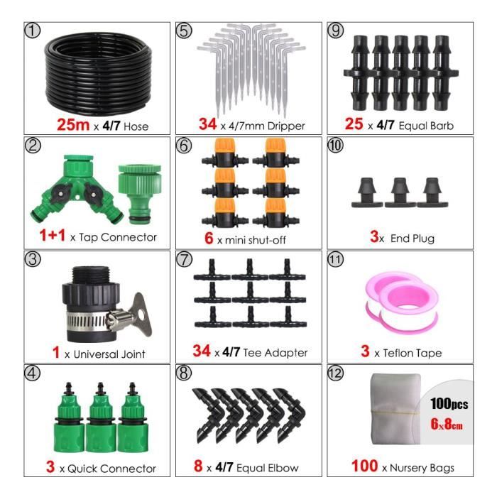Kalolary 2 pièces outil de perforation de trou de tube d'irrigation goutte à goutte, pour 16 / 20mm Tuyau Outil de poinonnage professionnel Accessoires d'insert d'irrigation goutte à goutte
