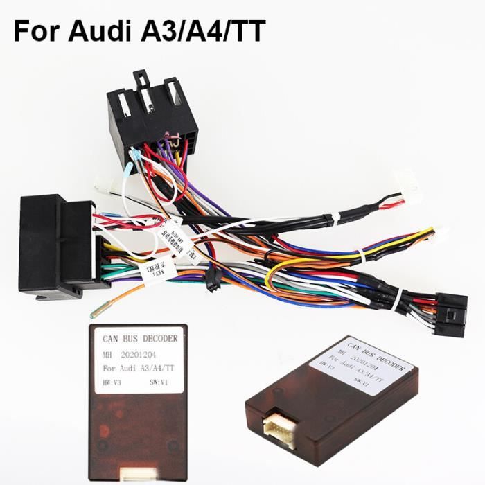 Prise allume,Adaptateur de câble d'alimentation pour faisceau de câbles Android avec boîte Canbus, pour - For Audi a3 a4 tt