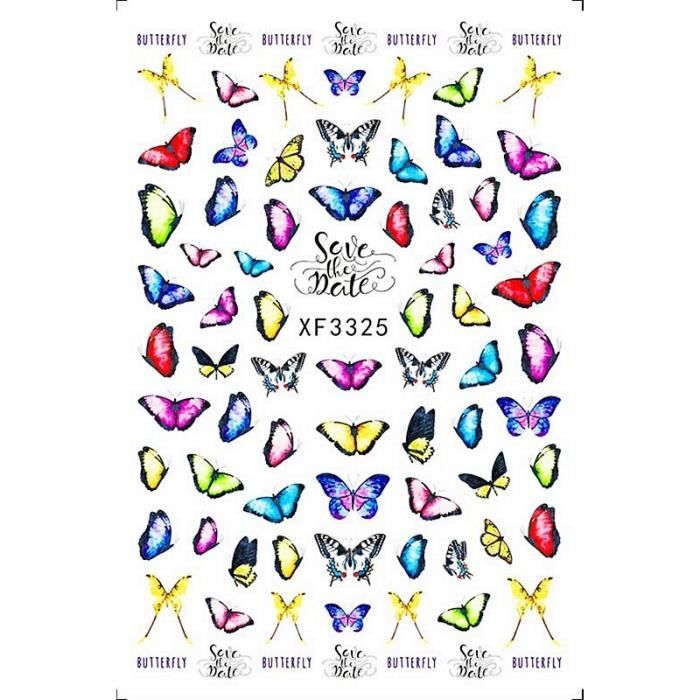 Stickers Autocollants Nail Art Pour Ongles - Motifs Papillons, Nœuds Et Couronnes - Neufs Sous Emballage