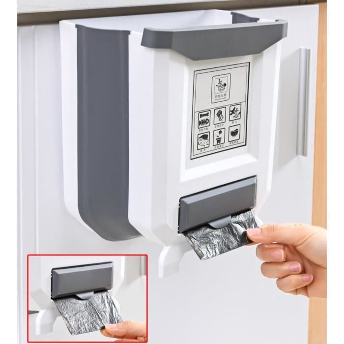 Poubelle De Cuisine/Salle De Bain Étroite - 10L - Blanc - Contemporaine - Neuf