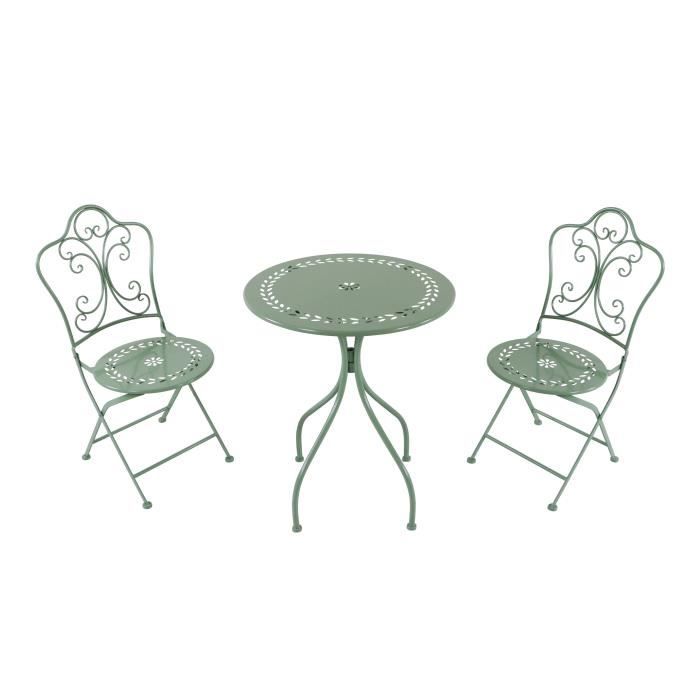 ensemble bistro extérieur vert pastel - axi marilou - table et chaise bistrot - décoratif et pratique