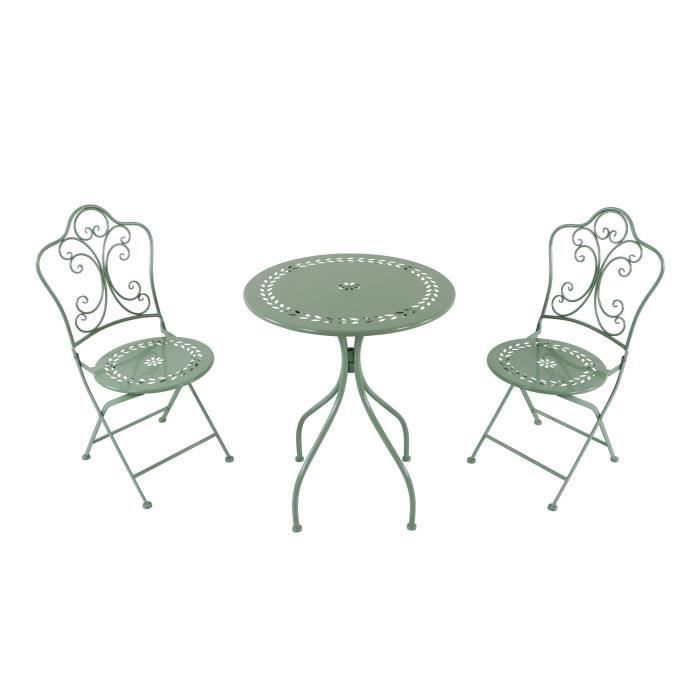 Ensemble Bistro Extérieur Vert Pastel - AXI Marilou - Table et Chaise Bistrot - Décoratif et Pratique