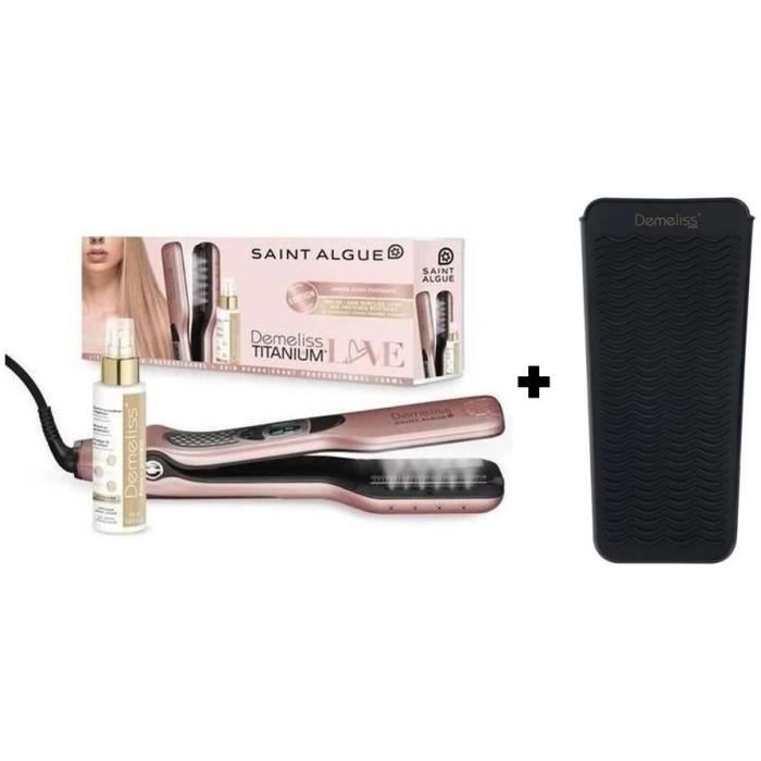 SAINT ALGUE Coffret Lisseur vapeur Demeliss TITANIUM Love Edition Couleur GOLD ROSE + Soin nourrissa